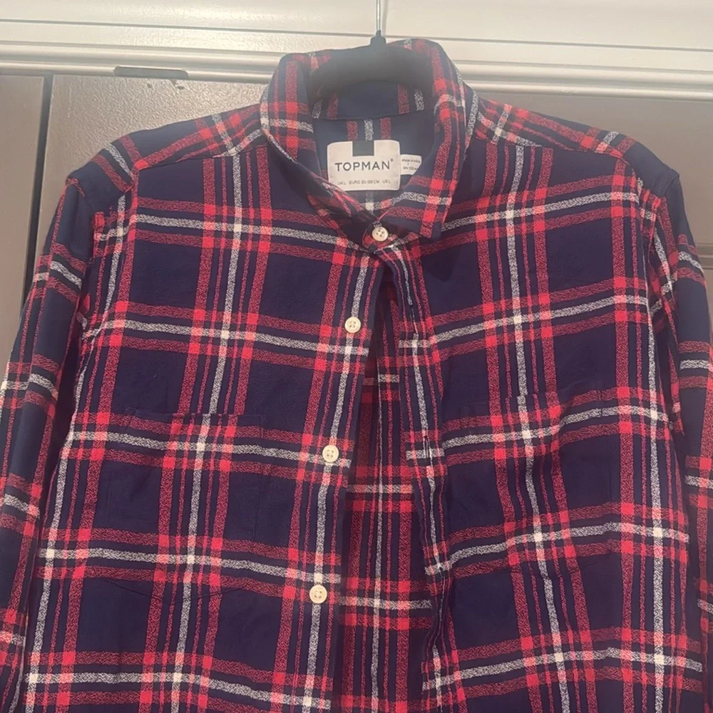 Top Man Plaid Button Up - Picture 2 of 4
